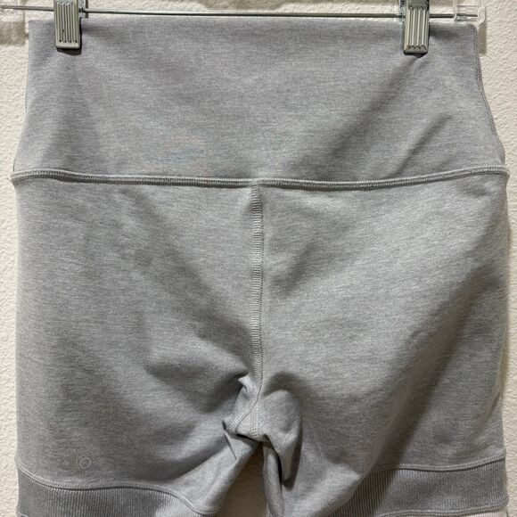 Alo Yoga High Waist Legit 7/8 Legging Ribbed Detail Women Sz S Heath Gray White - Picture 3 of 7